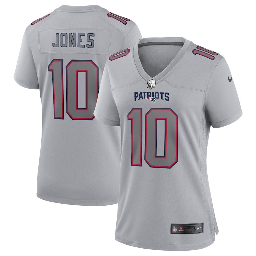 Women’s New England Patriots Mac Jones Nike Gray Atmosphere Fashion Game Jersey