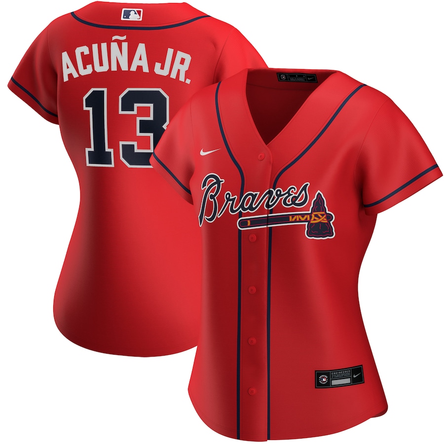 Women's Atlanta Braves Ronald Acuna Jr. Nike Red Alternate Replica Player Jersey
