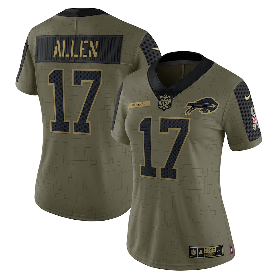 Women’s Buffalo Bills Josh Allen Nike Olive 2021 Salute To Service Limited Player Jersey