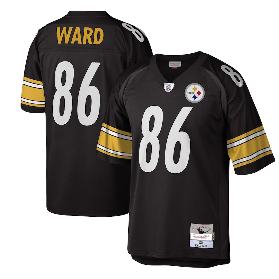 Men’s Pittsburgh Steelers Hines Ward Mitchell & Ness Black Legacy Replica Jersey