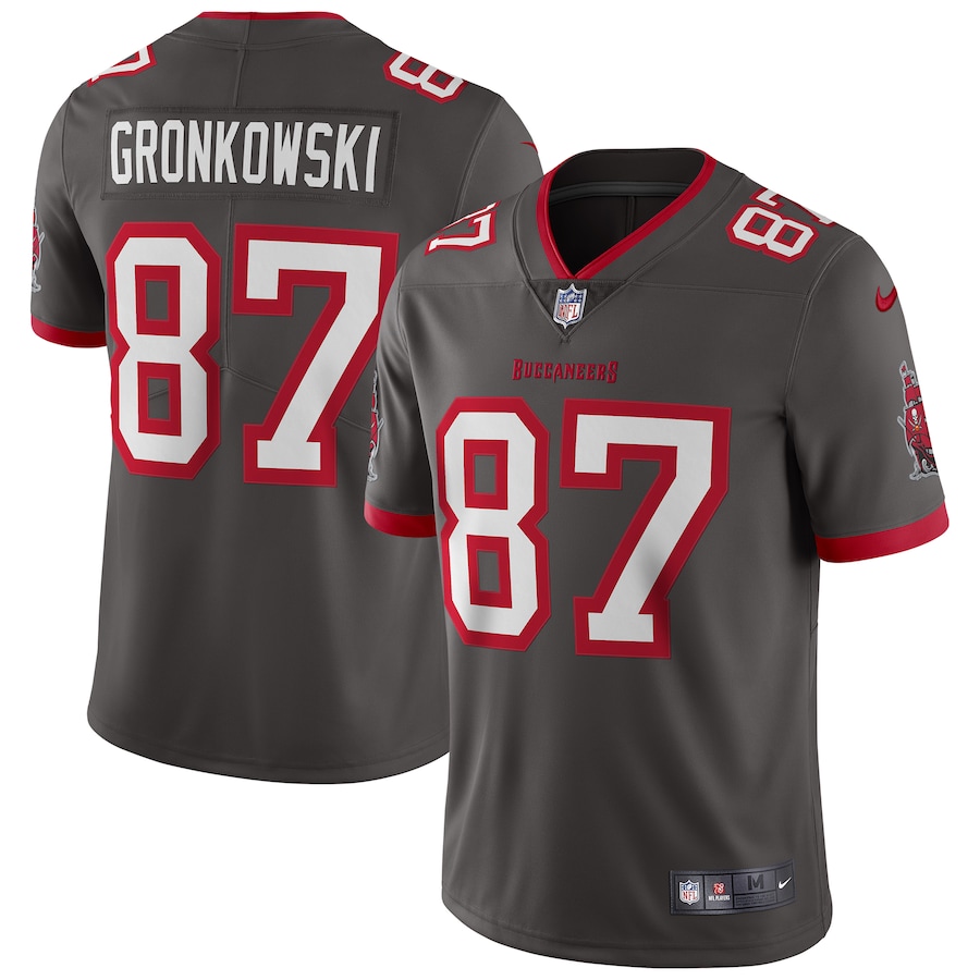 Men’s Tampa Bay Buccaneers Rob Gronkowski Nike Pewter Alternate Vapor Limited Jersey