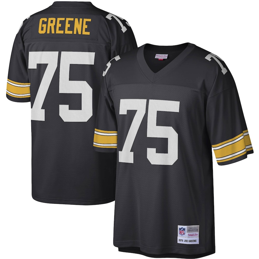 Men’s Pittsburgh Steelers Joe Greene Mitchell & Ness Black Legacy Replica Jersey