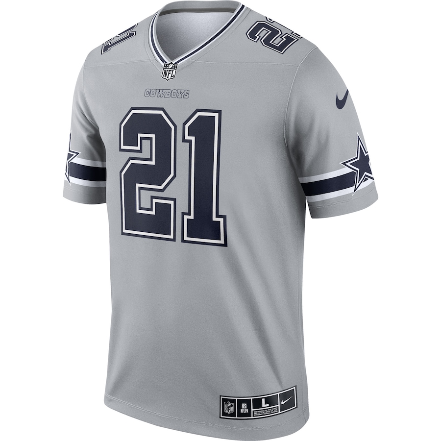 Men’s Dallas Cowboys Ezekiel Elliott Nike Gray Inverted Legend Jersey