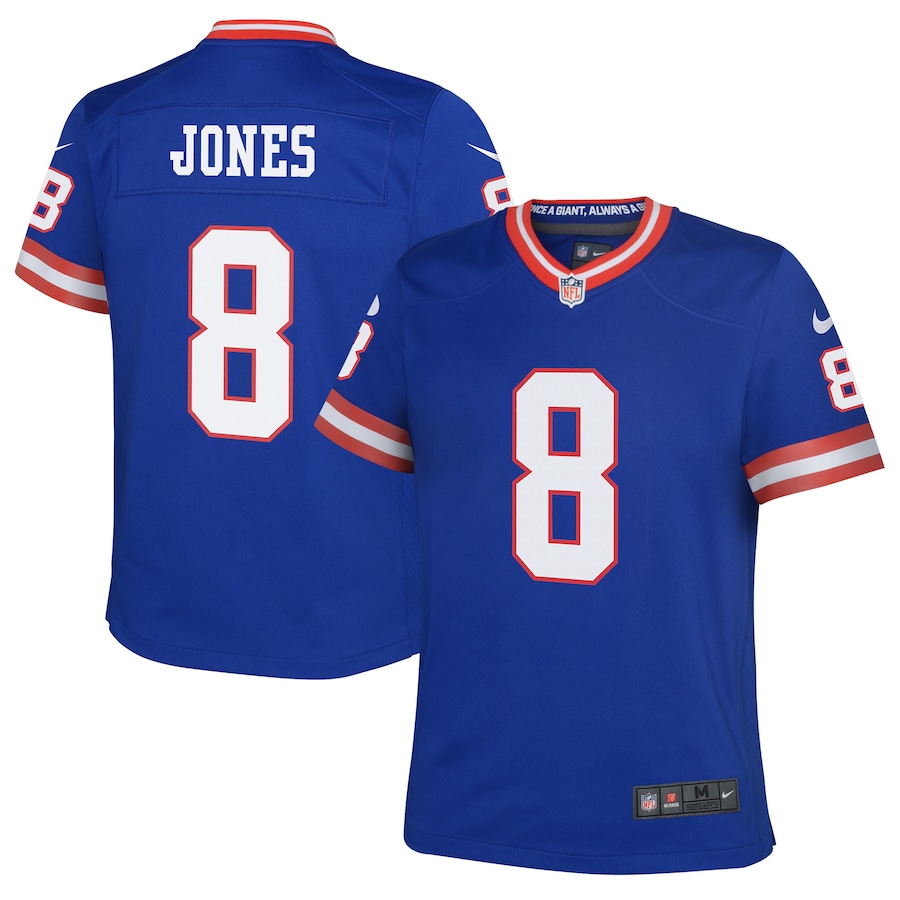 Youth New York Giants Daniel Jones Nike Royal Classic Player Game Jersey