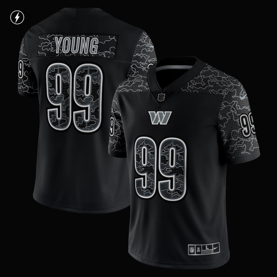 Men’s Washington Commanders Chase Young Nike Black RFLCTV Limited Jersey