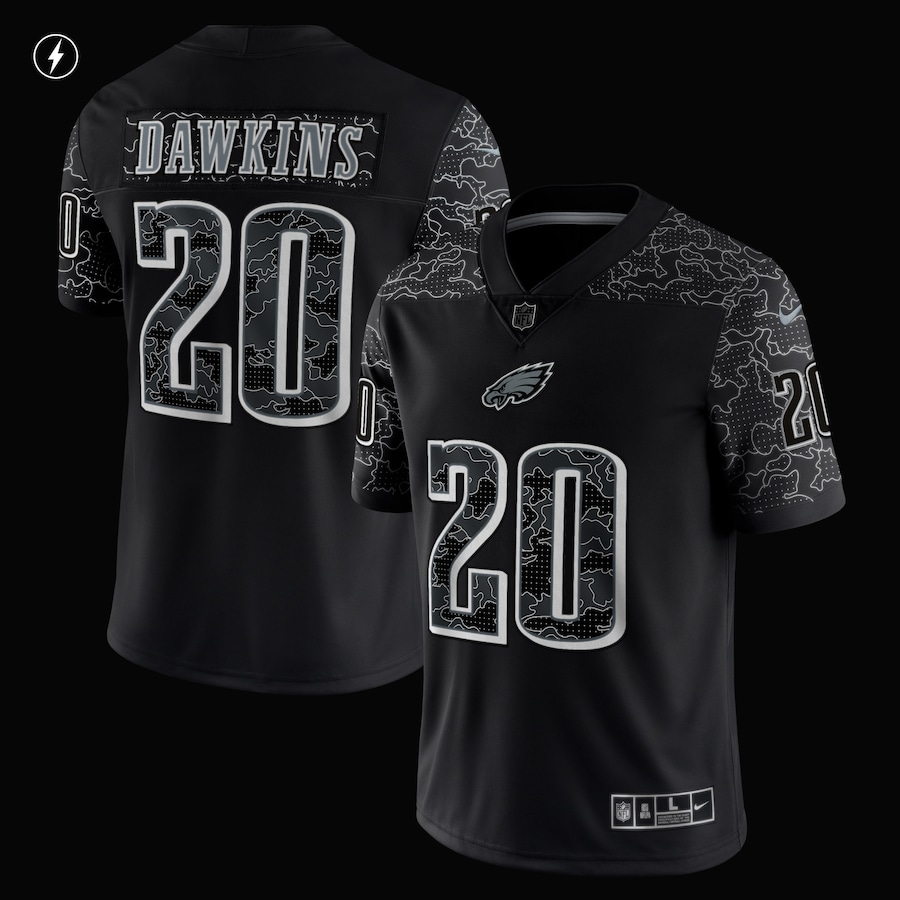Men’s Philadelphia Eagles Brian Dawkins Nike Black Retired Player RFLCTV Limited Jersey
