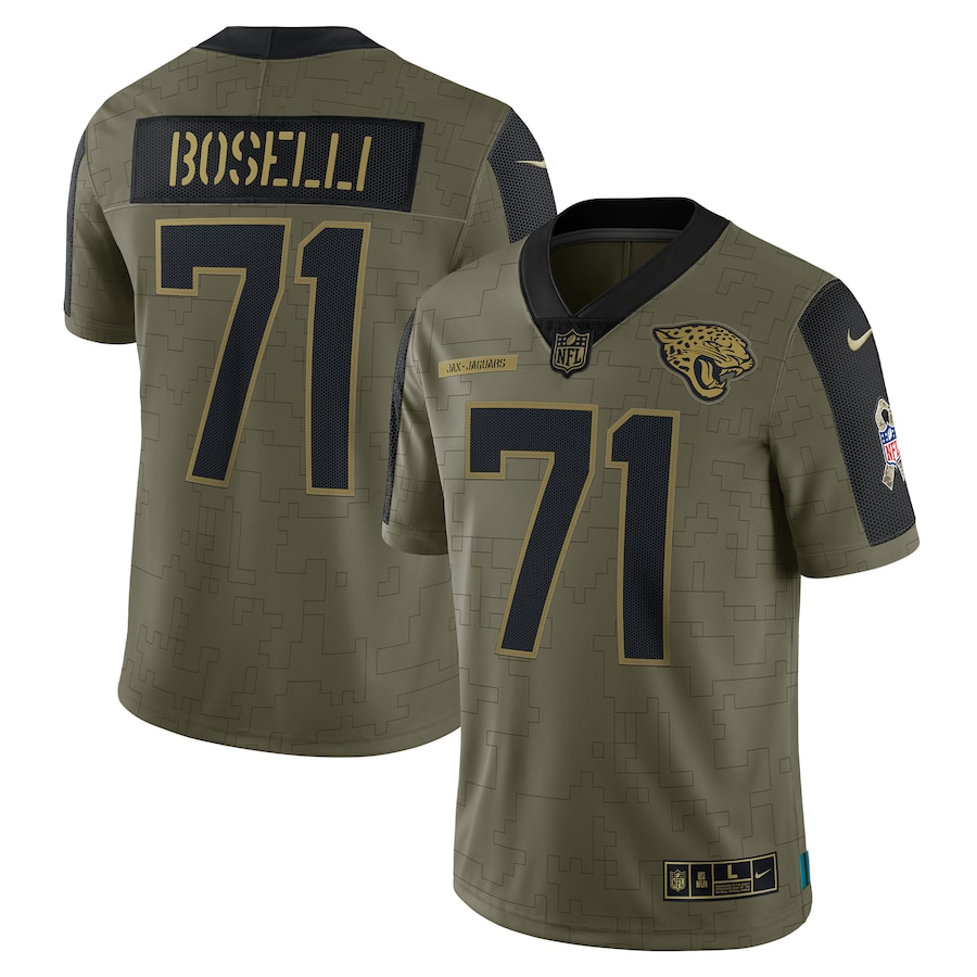 Men’s Jacksonville Jaguars Tony Boselli Nike Olive 2021 Salute To Service Retired Player Limited Jersey