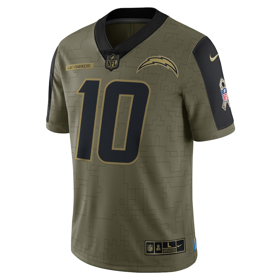 Men’s Los Angeles Chargers Justin Herbert Nike Olive 2021 Salute To Service Limited Player Jersey