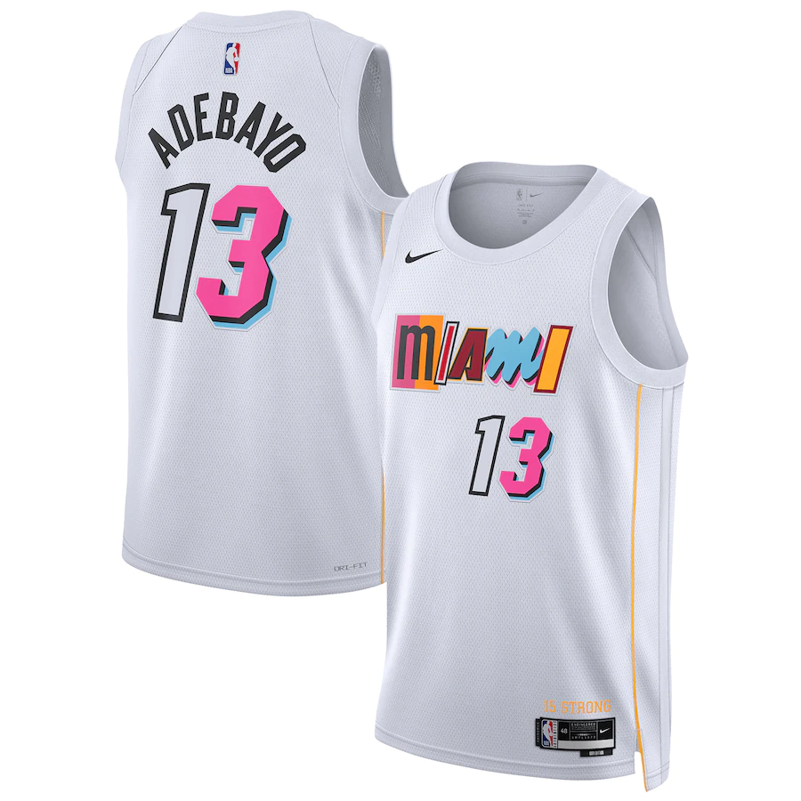 Men's Miami Heat Bam Adebayo White 2022-23 Swingman Jersey - City Edition