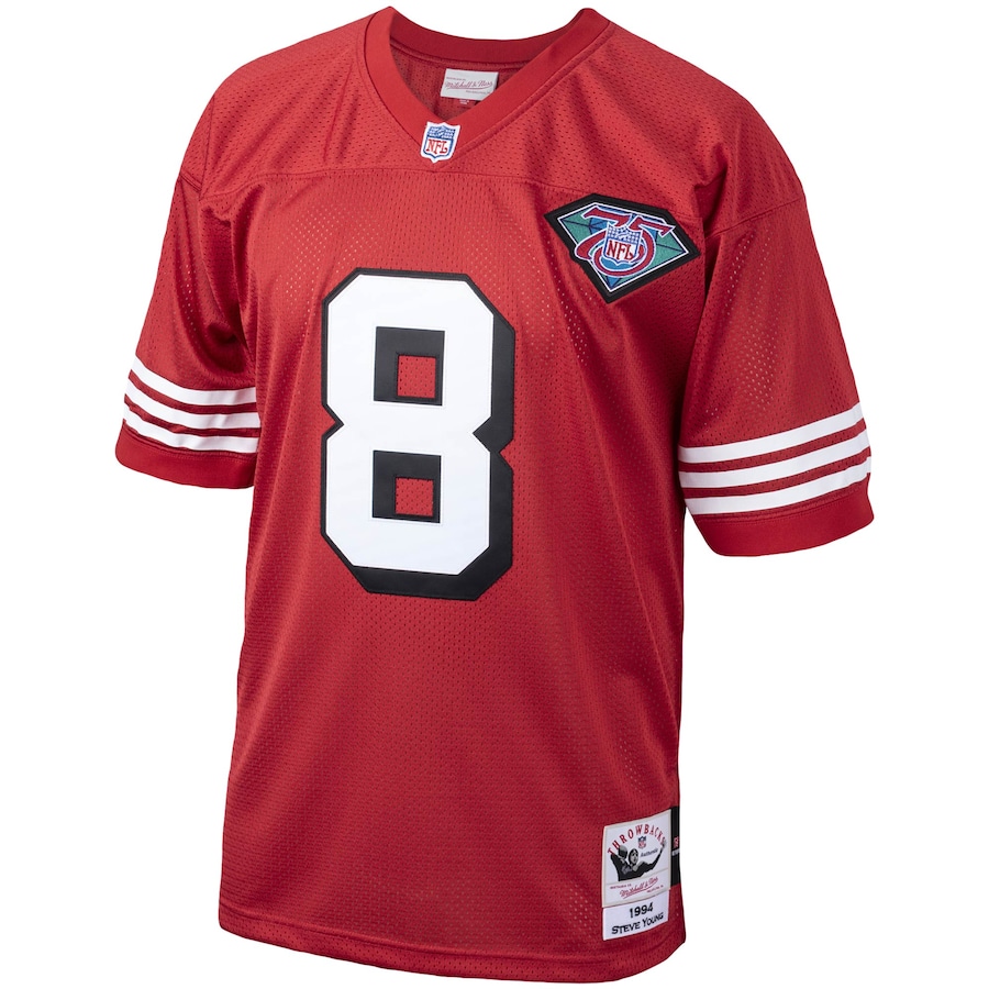 Men’s San Francisco 49ers Steve Young Mitchell & Ness Scarlet 1994 Authentic Throwback Retired Player Jersey