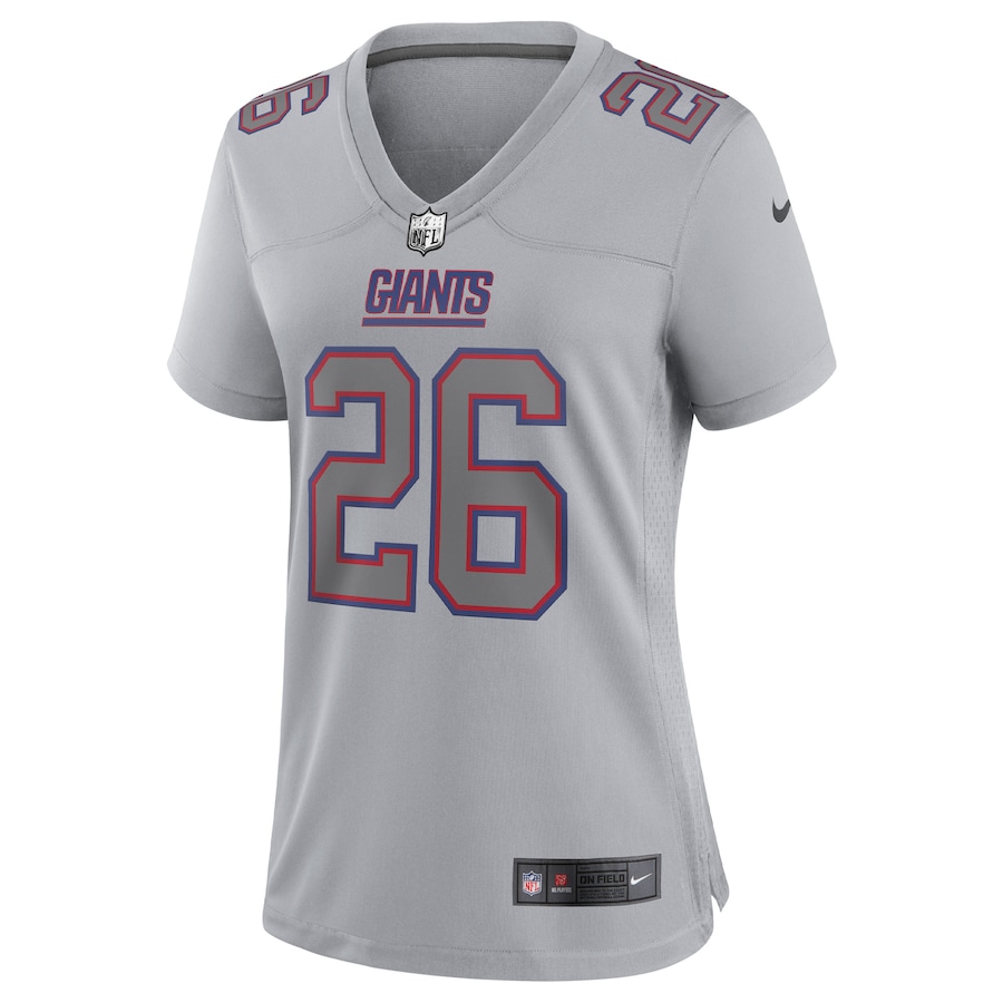Women’s New York Giants Saquon Barkley Nike Gray Atmosphere Fashion Game Jersey