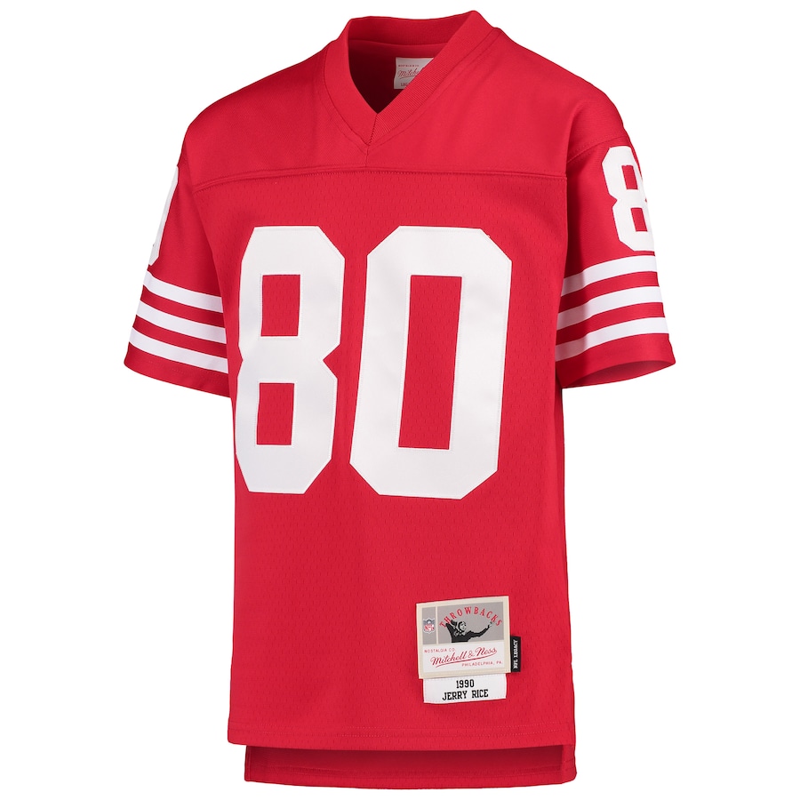 Youth San Francisco 49ers Jerry Rice Mitchell & Ness Scarlet 1990 Legacy Retired Player Jersey