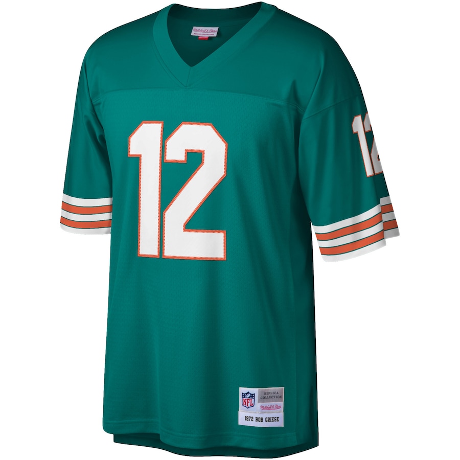 Men’s Miami Dolphins Bob Griese Mitchell & Ness Aqua 1972 Legacy Replica Jersey