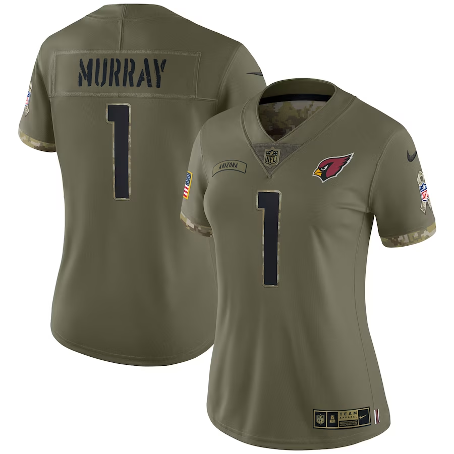 Women's Arizona Cardinals Kyler Murray Olive 2022 Salute To Service Limited Jersey
