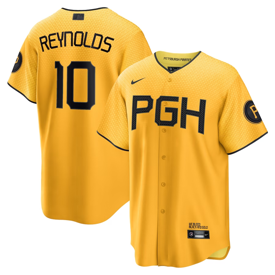 Men's Pittsburgh Pirates Bryan Reynolds Gold 2023 City Connect Replica Player Jersey
