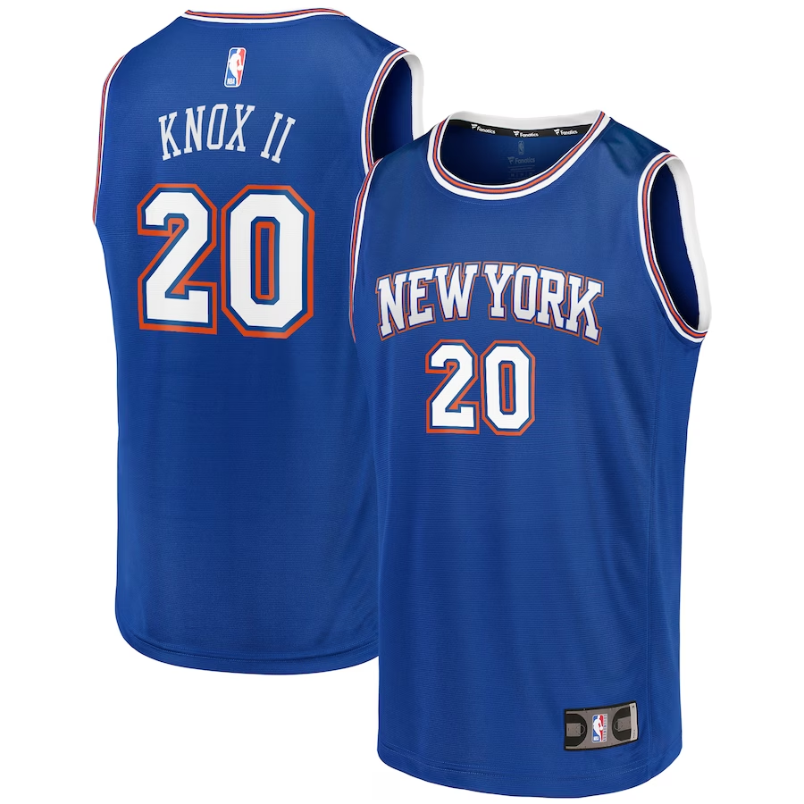 Men's New York Knicks Kevin Knox Royal Fast Break Team Replica Jersey - Statement Edition