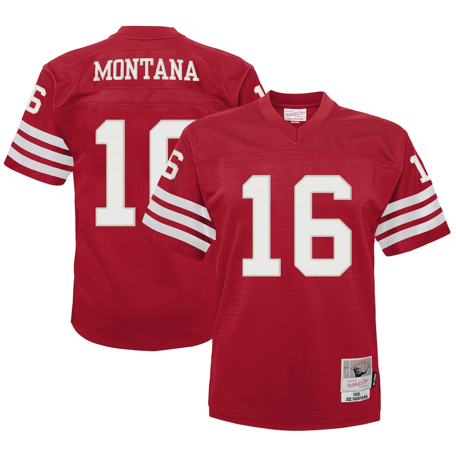 Toddler San Francisco 49ers Joe Montana Mitchell & Ness Scarlet 1990 Retired Legacy Jersey