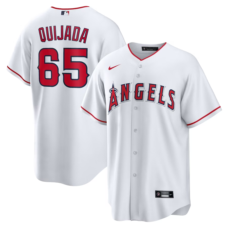 Men's Los Angeles Angels José Quijada White Home Replica Player Jersey