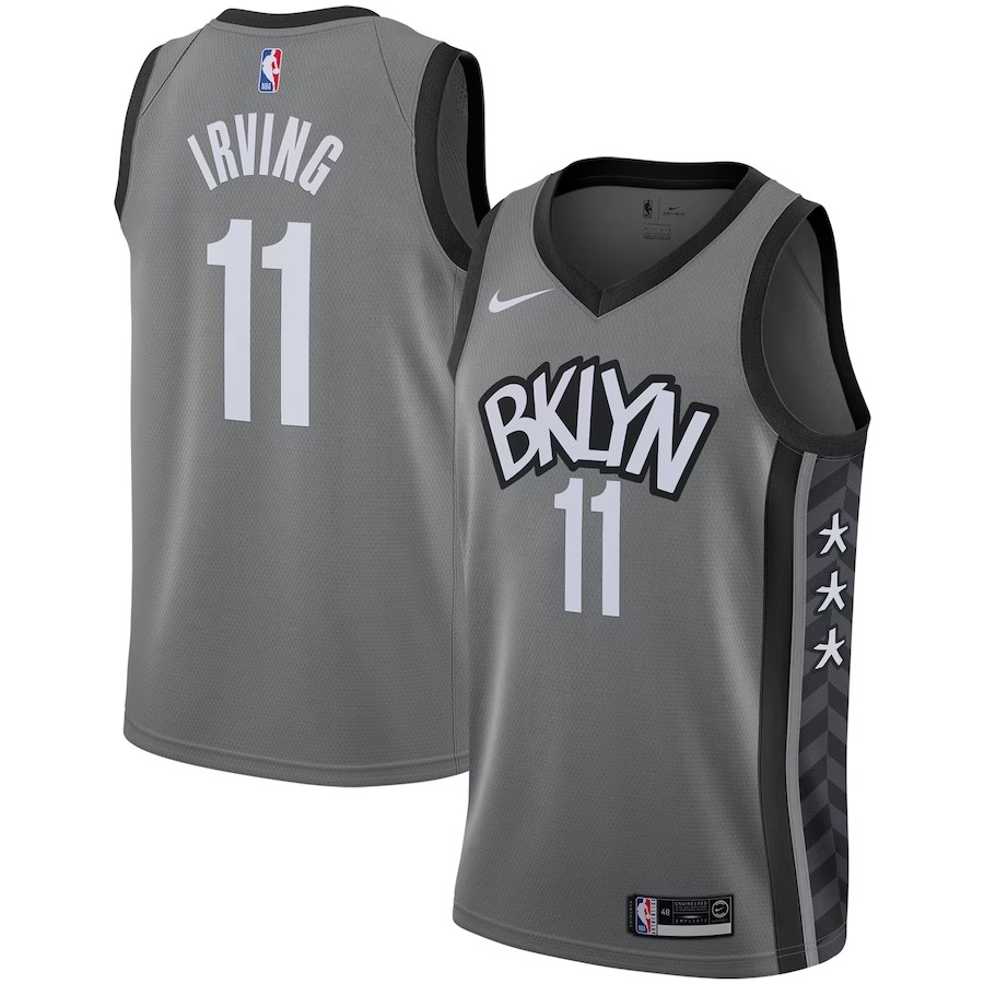 Men's Brooklyn Nets Kyrie Irving Nike Gray 2019/2020 Swingman Jersey - Statement Edition