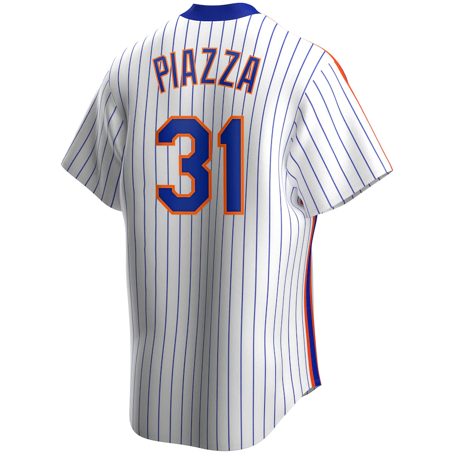 Men's New York Mets 31 Mike Piazza White Home Cooperstown Collection Player Jersey