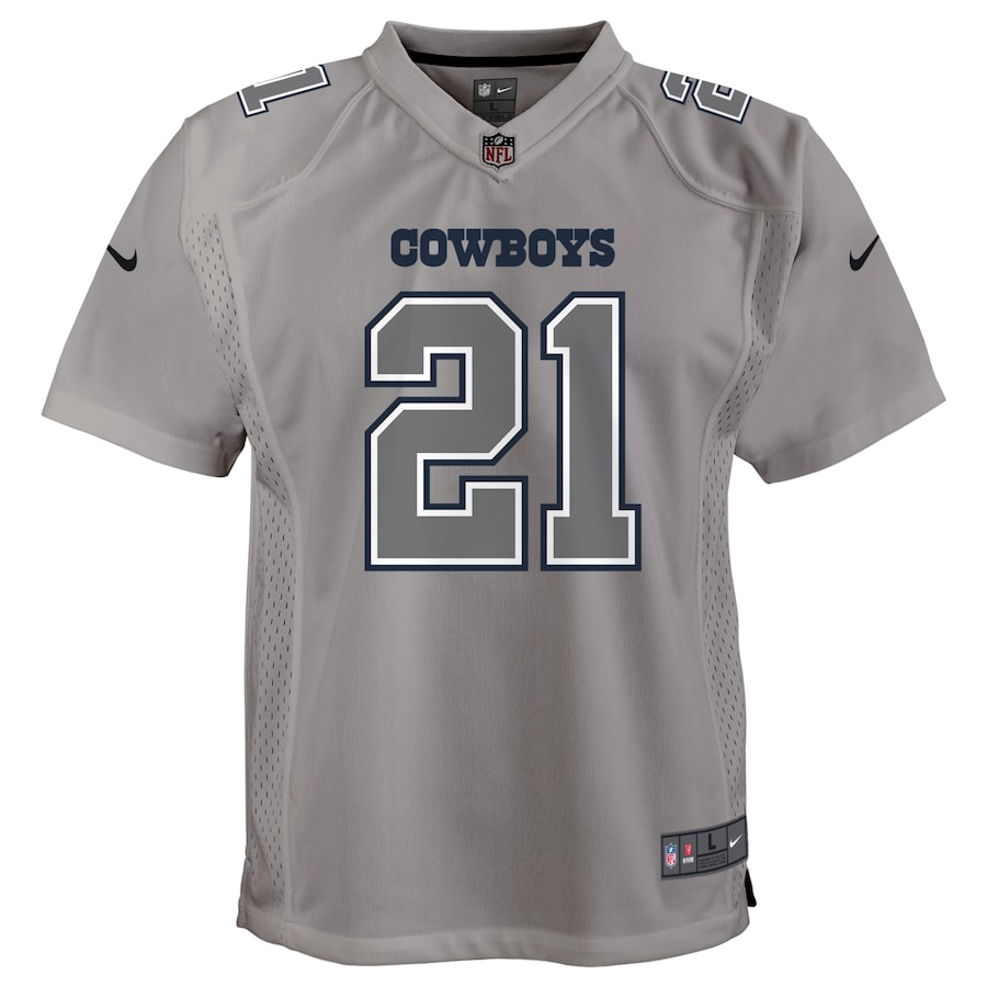 Youth Dallas Cowboys Ezekiel Elliott Nike Gray Atmosphere Game Jersey