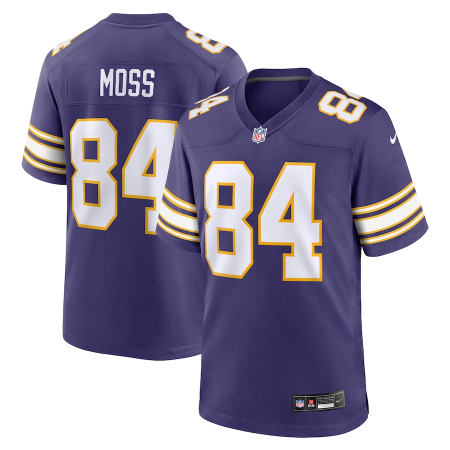 Men's Minnesota Vikings Randy Moss Purple Classic Retired Player Game Jersey