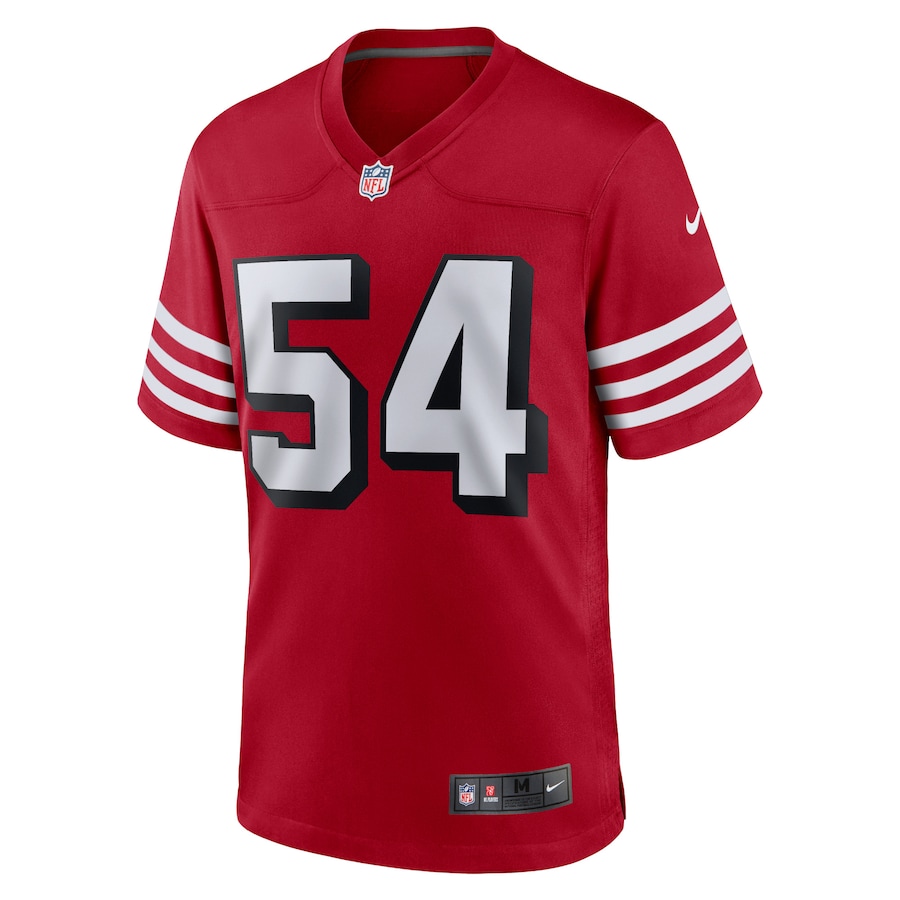 Men’s San Francisco 49ers Fred Warner Nike Scarlet Alternate Player Game Jersey