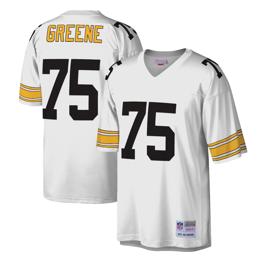 Men’s Pittsburgh Steelers Joe Greene Mitchell & Ness White Legacy Replica Jersey