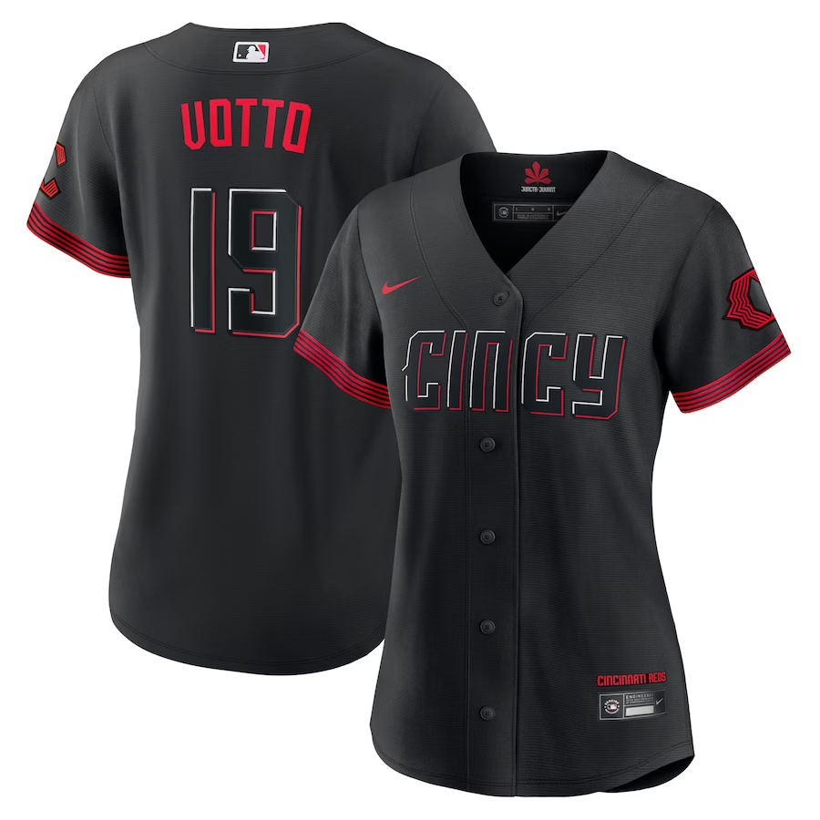 Women's Cincinnati Reds Joey Votto Black 2023 City Connect Replica Player Jersey