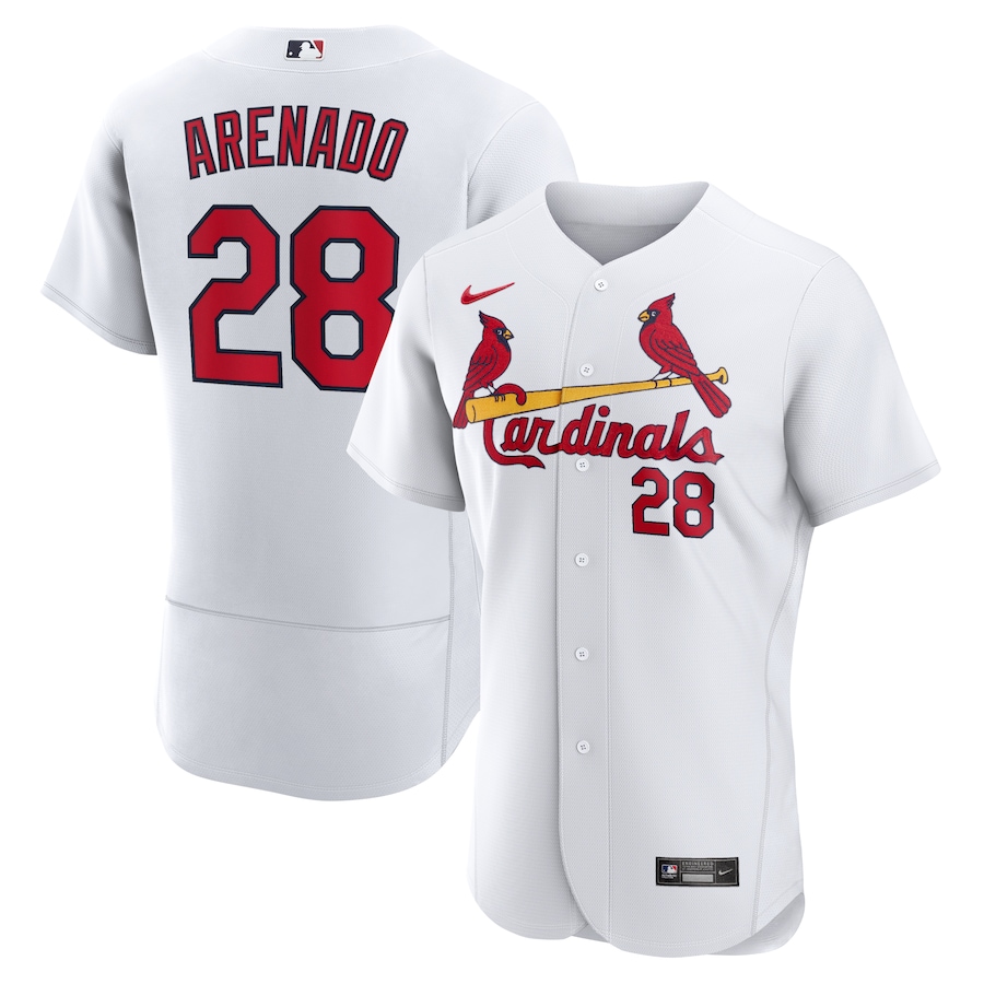 Men's St. Louis Cardinals 28 Nolan Arenado White Home Authentic Player Jersey