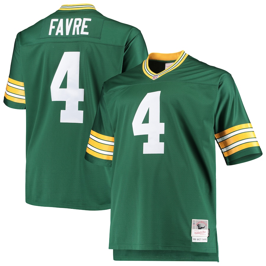 Men’s Green Bay Packers Brett Favre Mitchell & Ness Green Big & Tall 1996 Retired Player Replica Jersey
