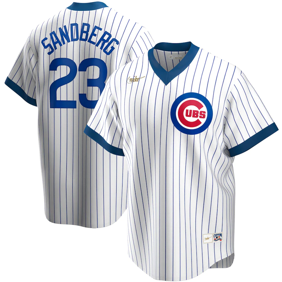 Men's Chicago Cubs Ryne Sandberg White Home Cooperstown Collection Player Jersey