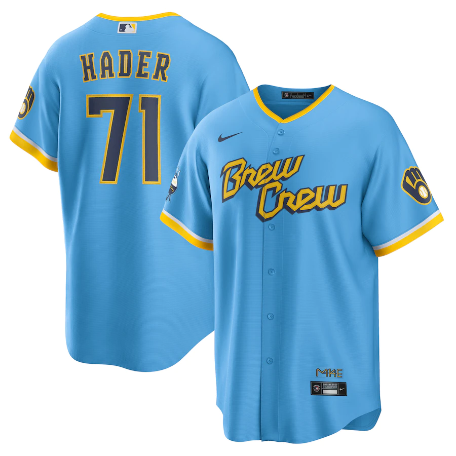 Men's Milwaukee Brewers Josh Hader Powder Blue 2022 City Connect Replica Player Jersey