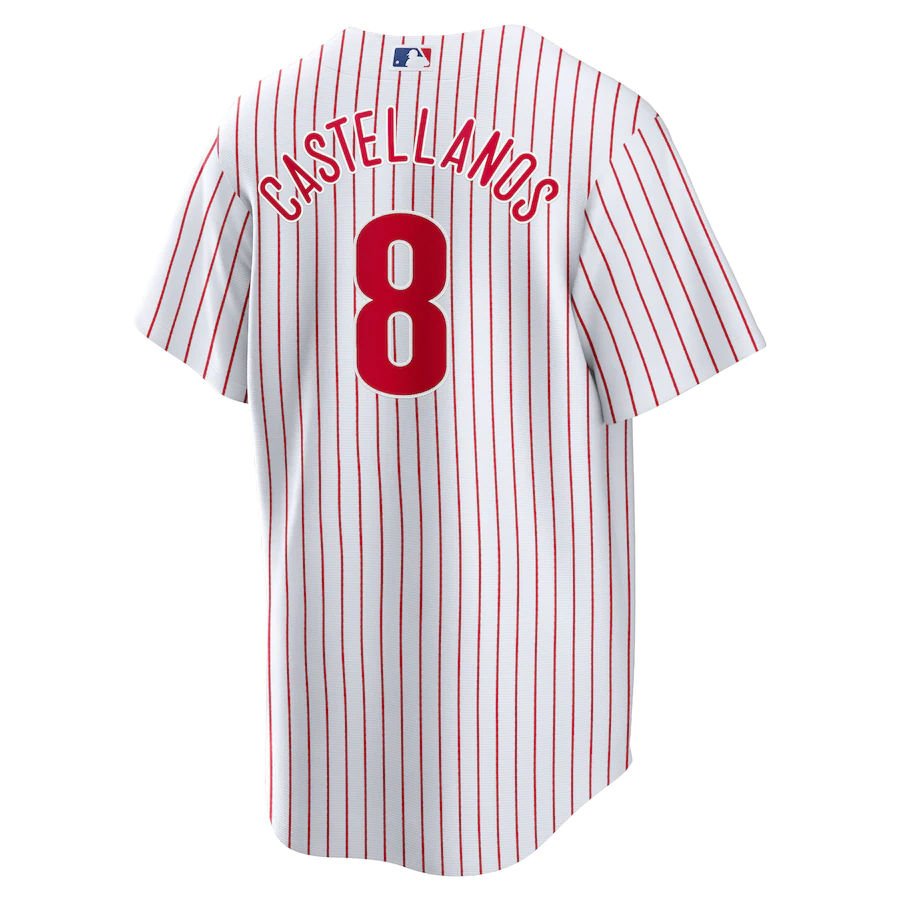 Men's Philadelphia Phillies 8 Nick Castellanos White Replica Player Jersey