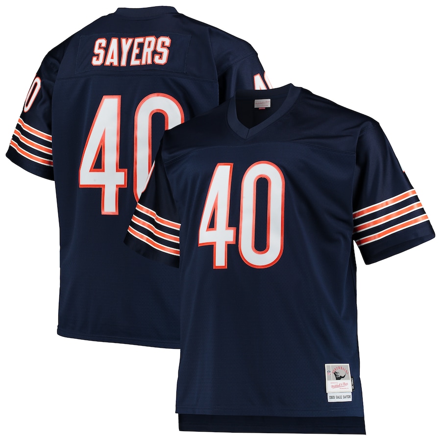 Men’s Chicago Bears Gale Sayers Mitchell & Ness Navy Big & Tall 1969 Retired Player Replica Jersey