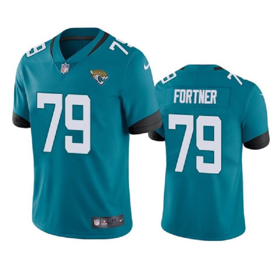 Men's Jacksonville Jaguars 79 Luke Fortner Teal Vapor Untouchable Limited Stitched Jersey