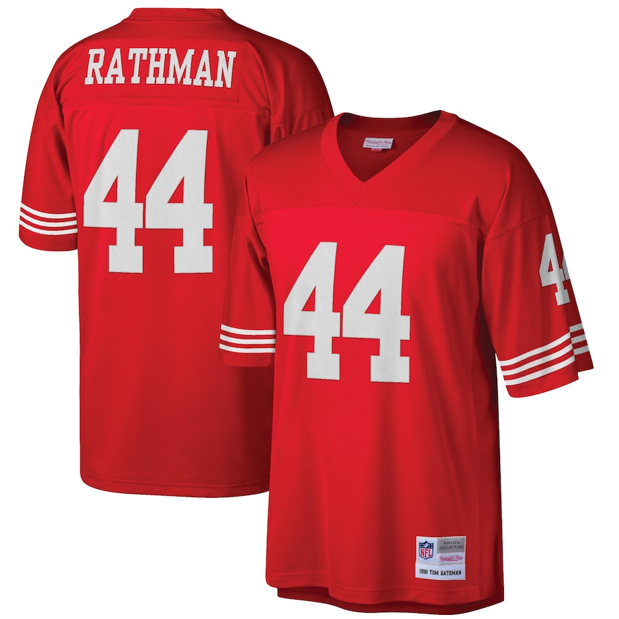 Men’s San Francisco 49ers Tom Rathman Mitchell & Ness Scarlet Retired Player Legacy Replica Jersey