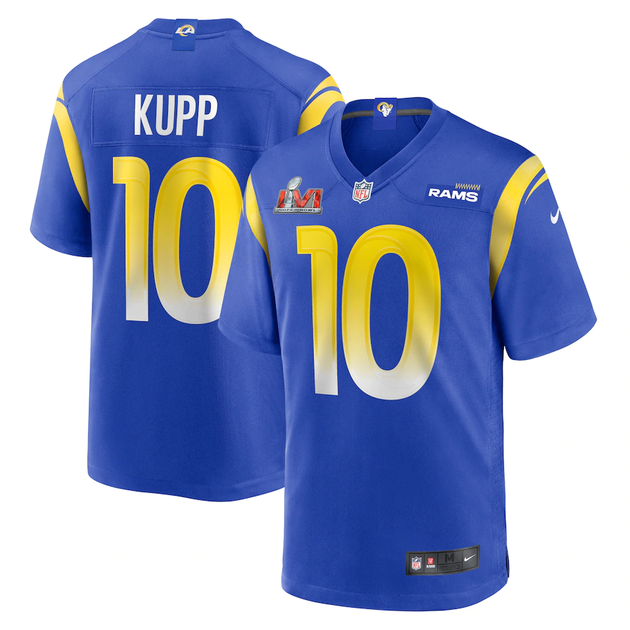 Men's Los Angeles Rams 10 Cooper Kupp Super Bowl LVI Bound Game Fashion Jersey