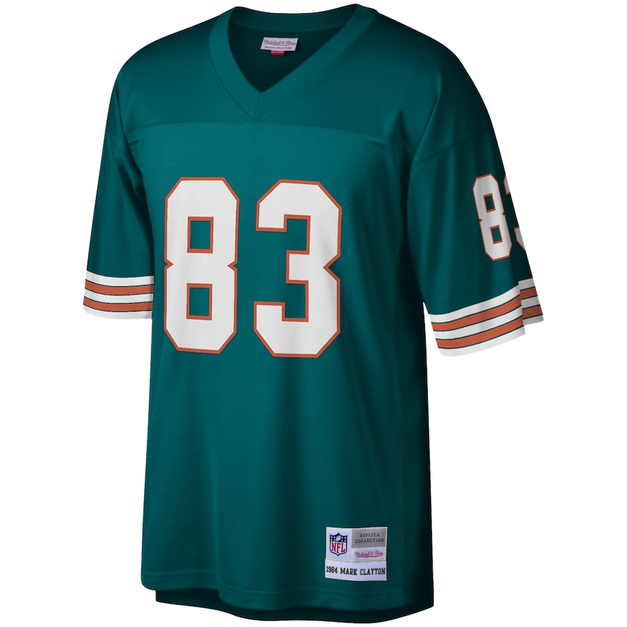 Men’s Miami Dolphins Mark Clayton Mitchell & Ness Aqua 1984 Legacy Replica Jersey