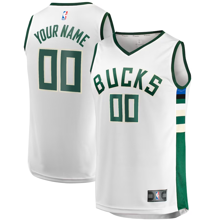 Youth Milwaukee Bucks Fanatics Fast Break Replica Custom Jersey - Association Edition