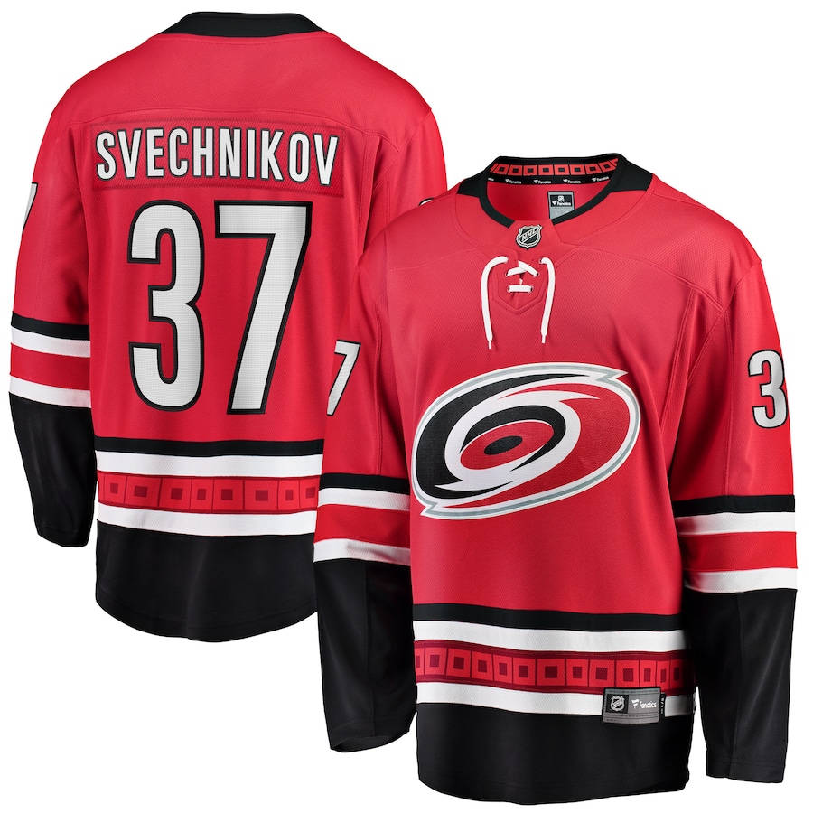 Men's Carolina Hurricanes 37 Andrei Svechnikov Fanatics Branded Red Home Breakaway Player Jersey