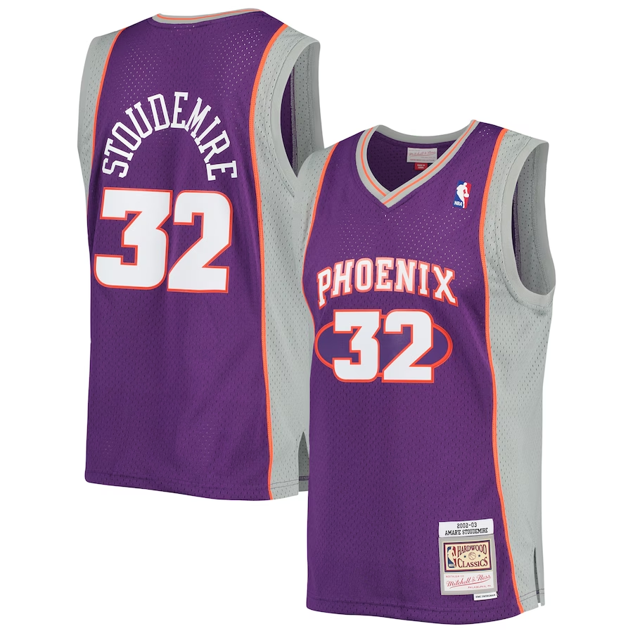 Men's Phoenix Suns Amar'e Stoudemire Purple 2001/02 Hardwood Classics Swingman Jersey