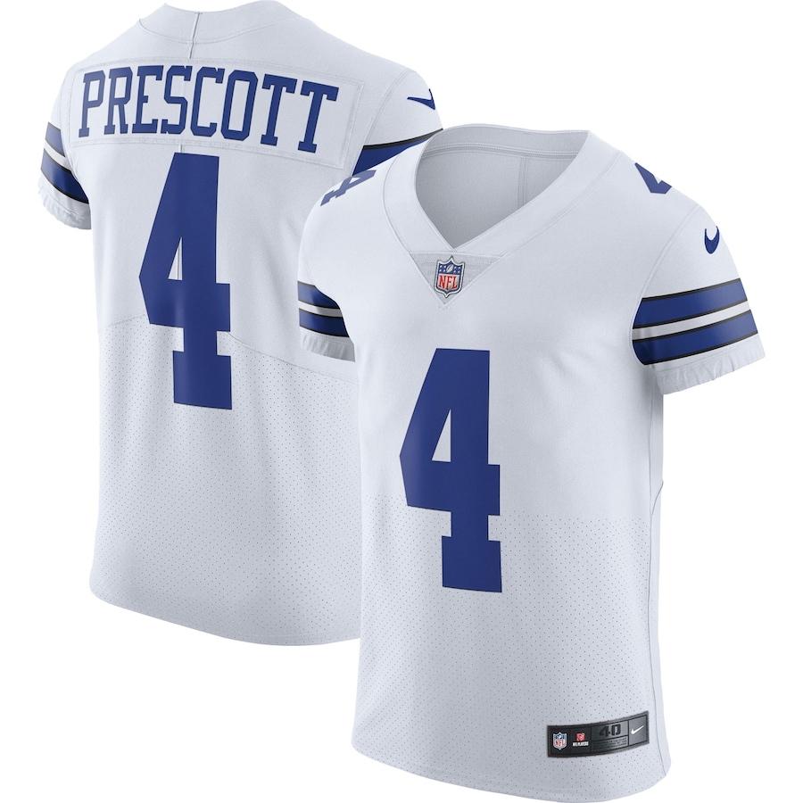 Men’s Dallas Cowboys Dak Prescott Nike White Vapor Elite Player Jersey