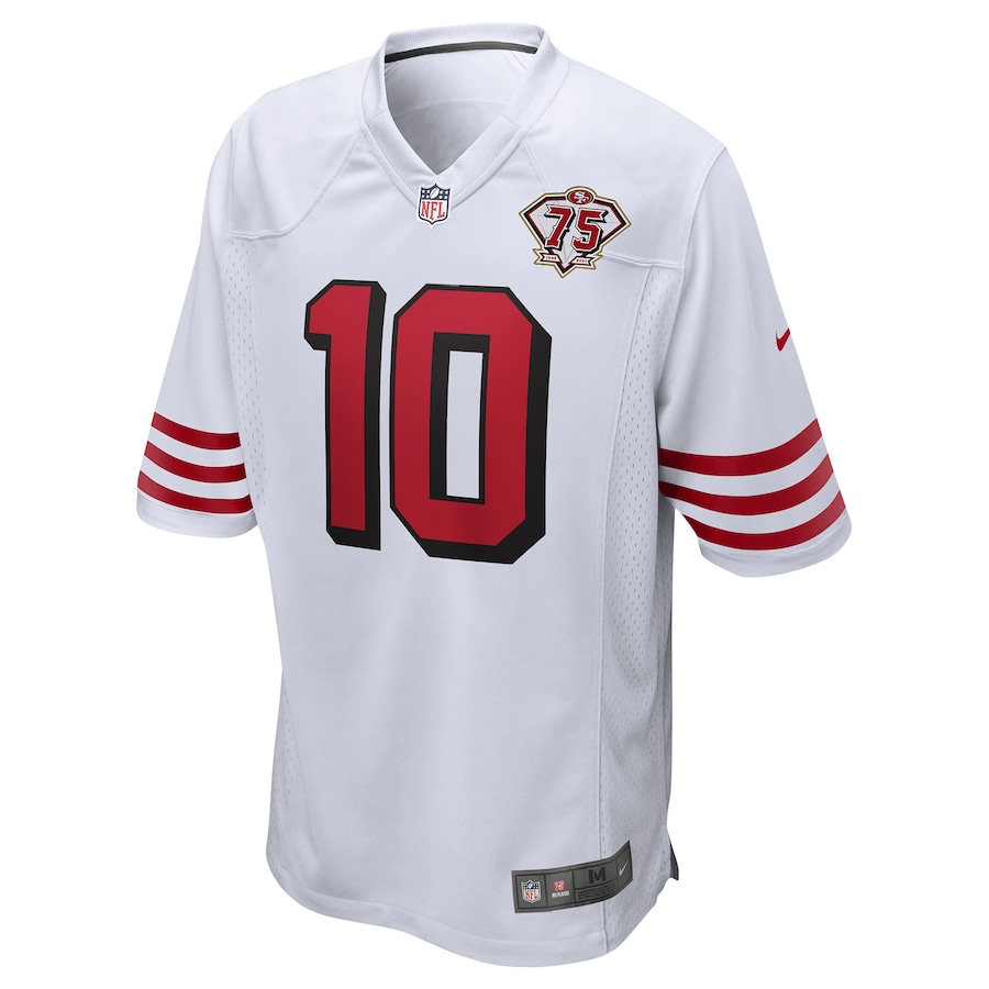 Men’s San Francisco 49ers Jimmy Garoppolo Nike White 75th Anniversary 2nd Alternate Game Jersey
