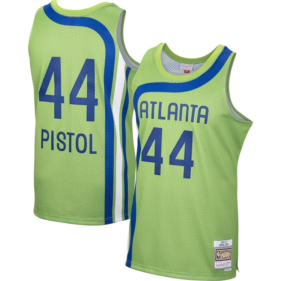 Men's Atlanta Hawks Pete Maravich Mitchell & Ness Green 2001/02 Hardwood Classics Swingman Jersey