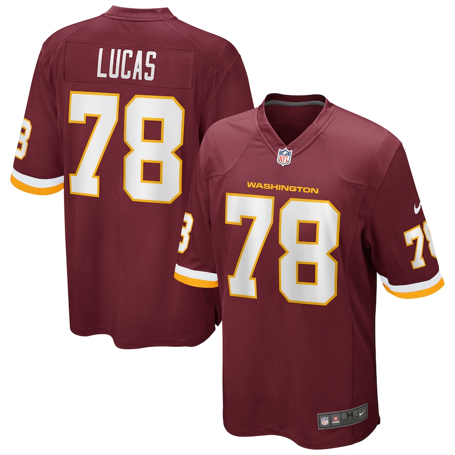Men’s Nike Cornelius Lucas Washington Football Team Burgundy Game Player Jersey