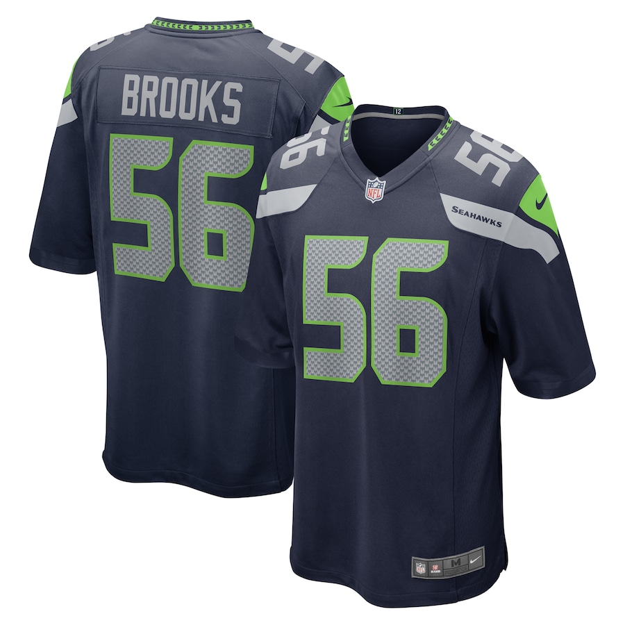Men’s Seattle Seahawks Jordyn Brooks Nike College Navy Player Game Jersey