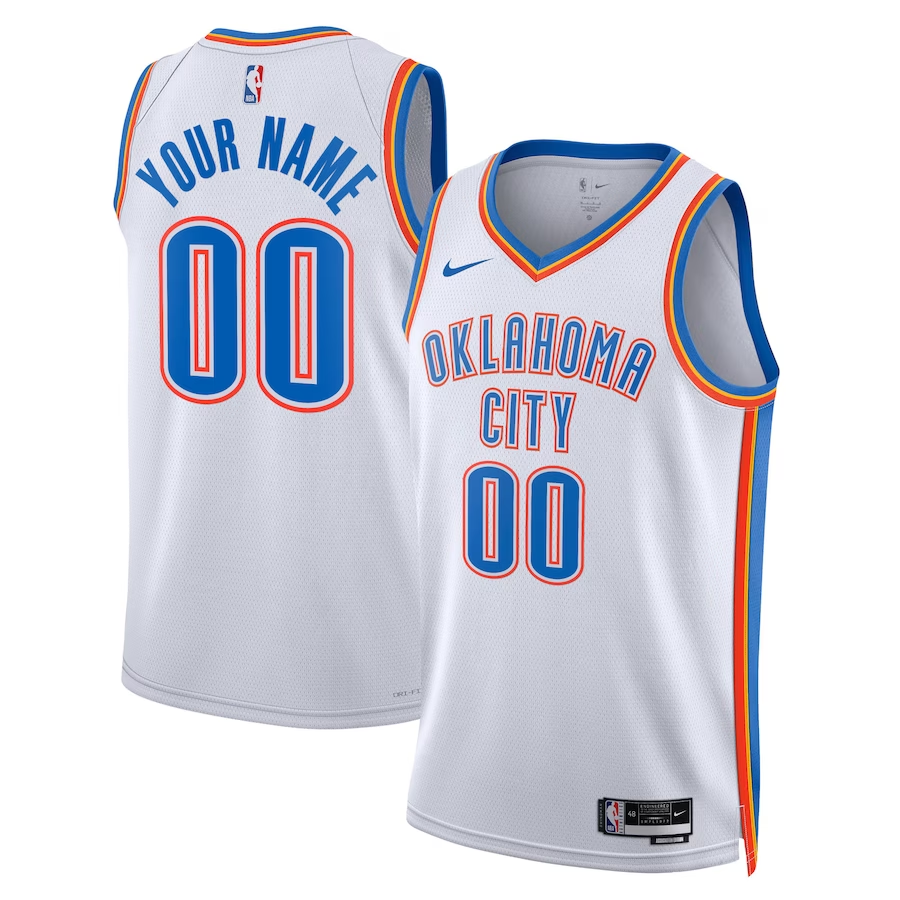 Unisex Oklahoma City Thunder White 2022/23 Swingman Custom Jersey - Association Edition