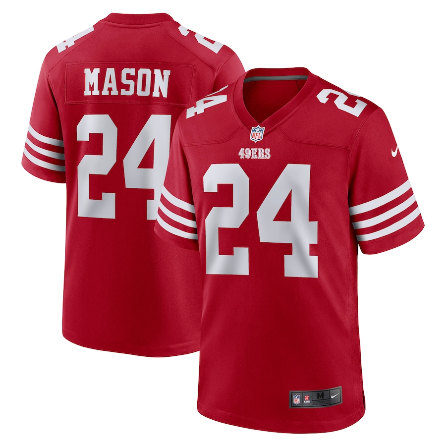 Men’s San Francisco 49ers Jordan Mason Nike Scarlet Game Player Jersey