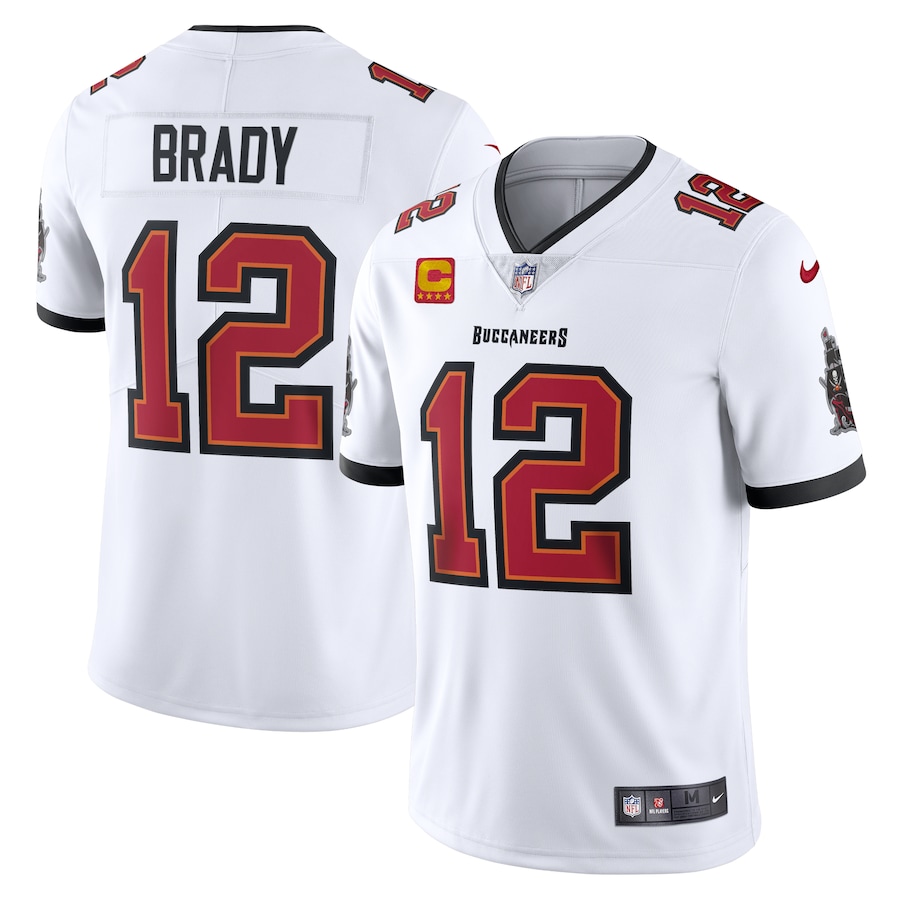 Men’s Tampa Bay Buccaneers Tom Brady Nike White Captain Vapor Limited Jersey